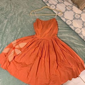 Coral sweetheart circle dress